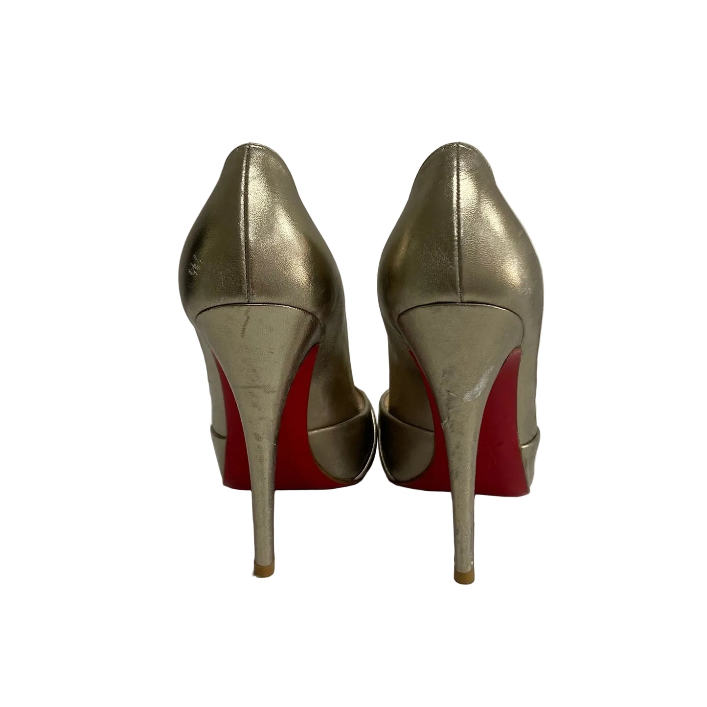 Sandalia Louboutin Dourado Tam 37,5 Br
