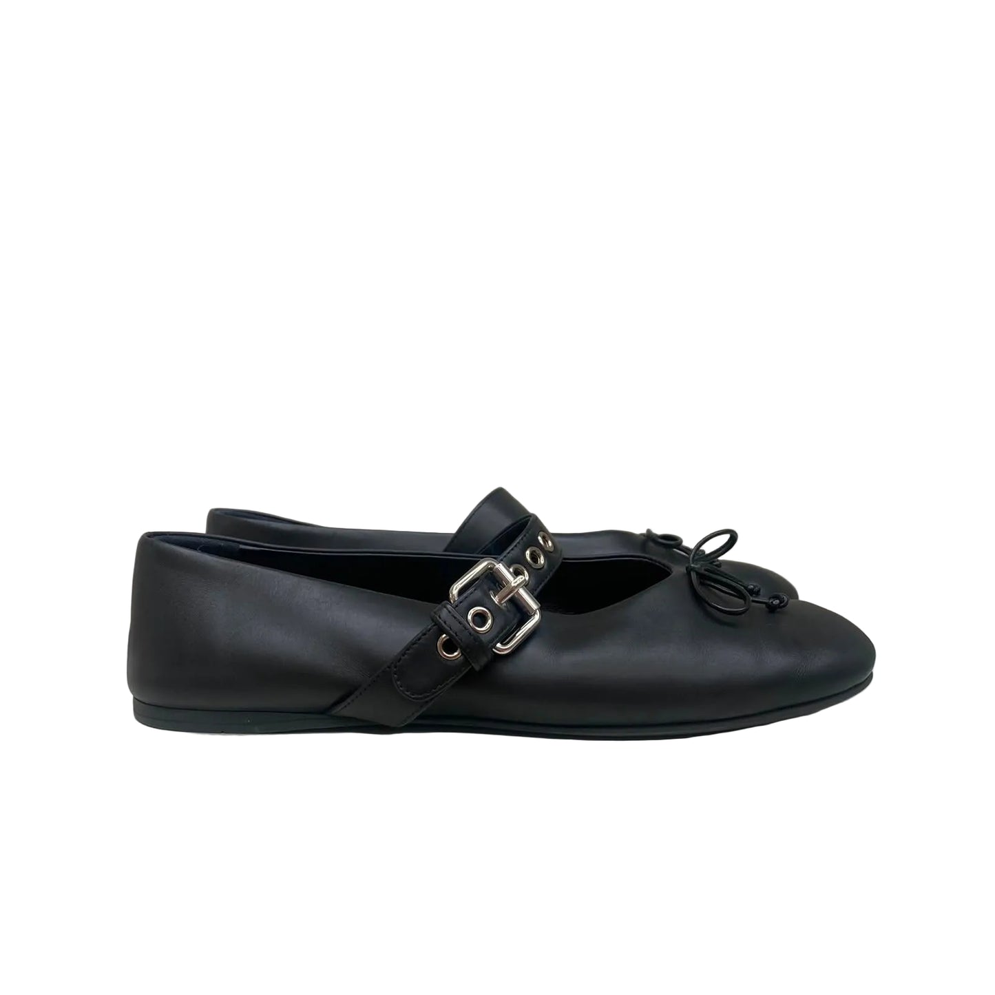 Sapatilha MIU MIU Couro Preta Tam 36,5 Br
