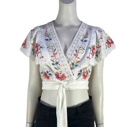 Conjunto Zimmermann Blusa e Shorts Bordado Tam 36 Br
