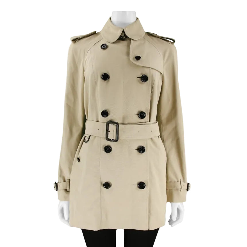 Casaco Burberry Bege Botão Marrom Escuro Tam 36 BR