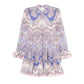 Vestido Zimmermann Maxine Long Sleeve Mini Dress  Roxo Tam 34 BR