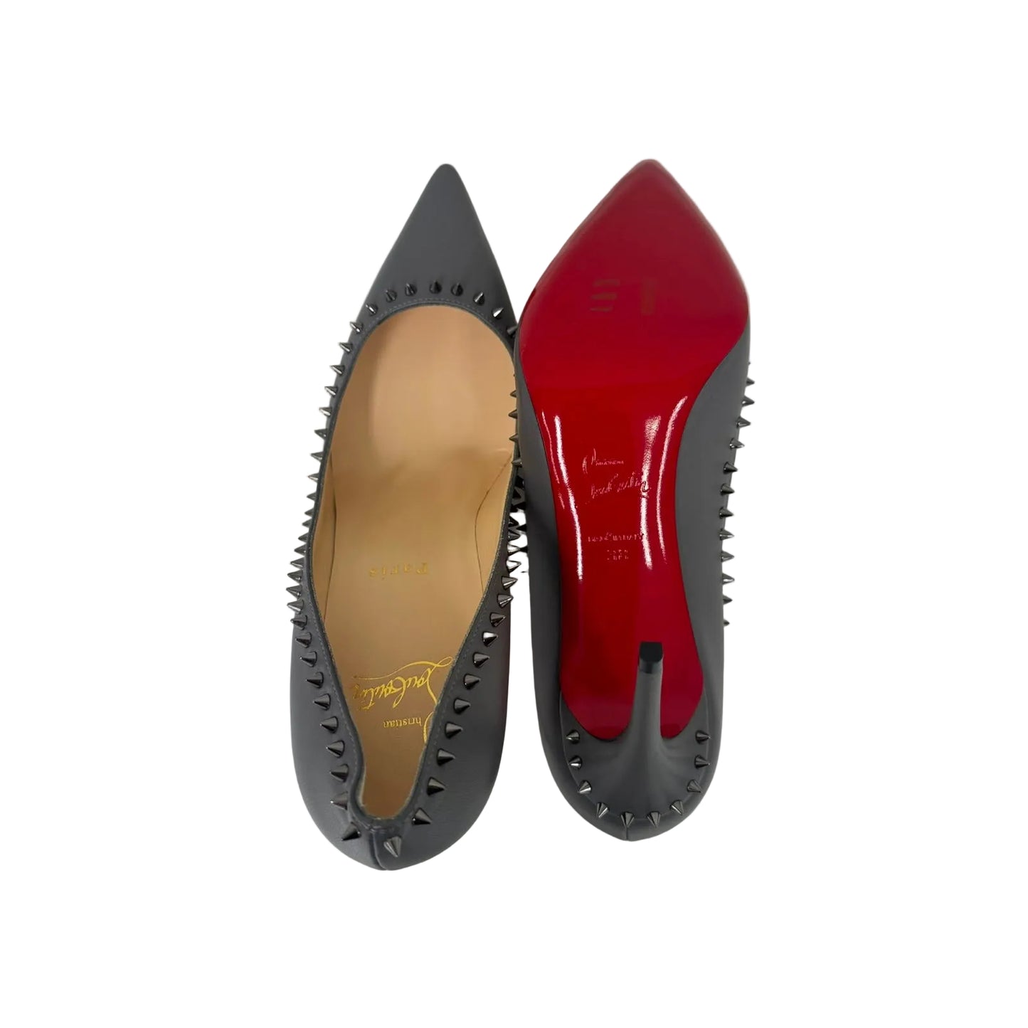 Scarpin Christian Louboutin Cinza Com Spikes Tam 36 Br