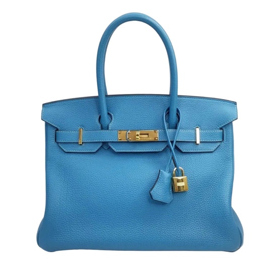 ⁠Bolsa Hermès Birkin 30 Togo Azul