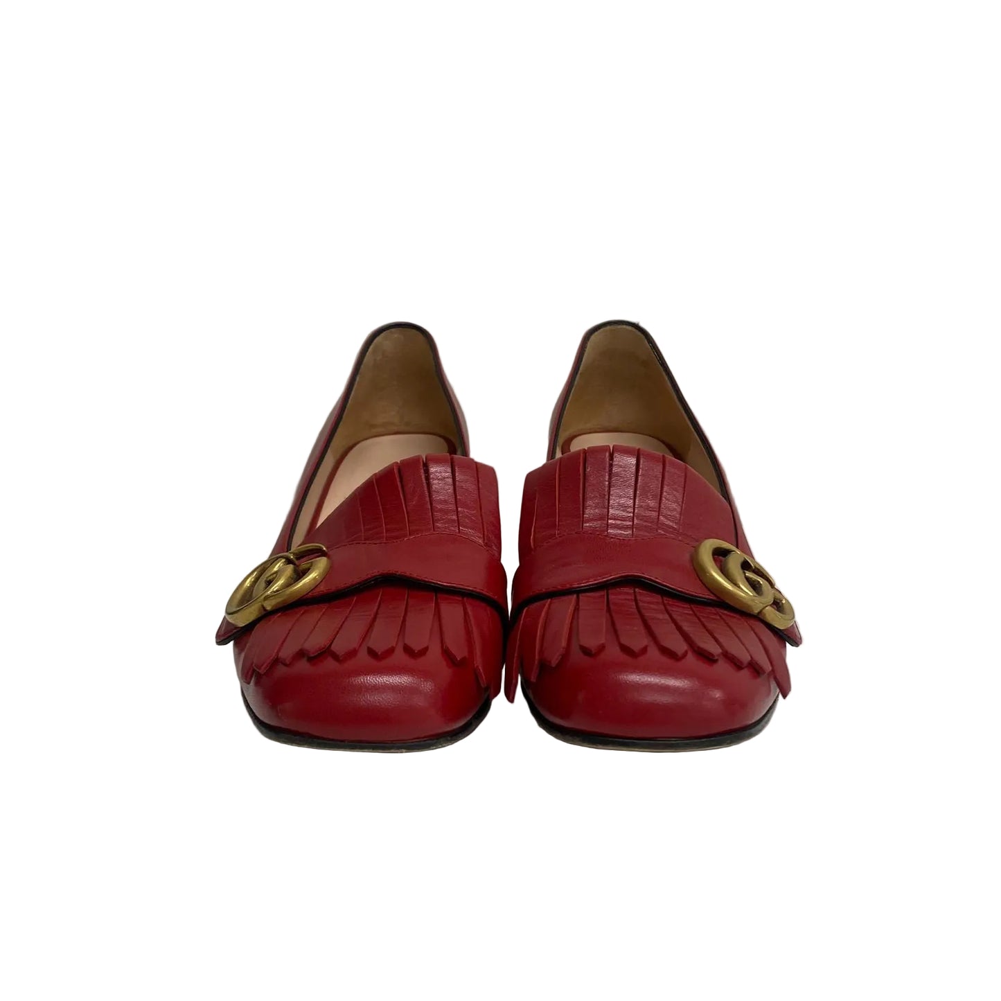 Sapato Gucci Vermelho Franjas Tam 37 Br