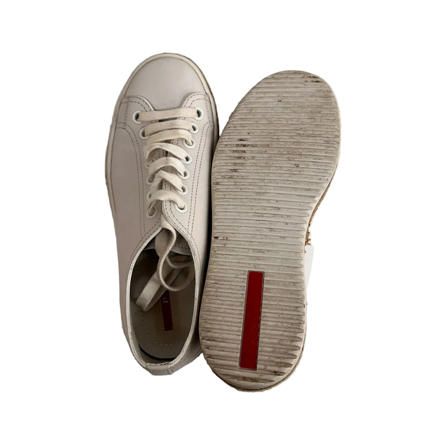 Tenis Prada Branco Detalhe Raffia Tam 36 Br