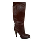 Bota Gucci Couro Marrom Com Salto Tam 37 Br