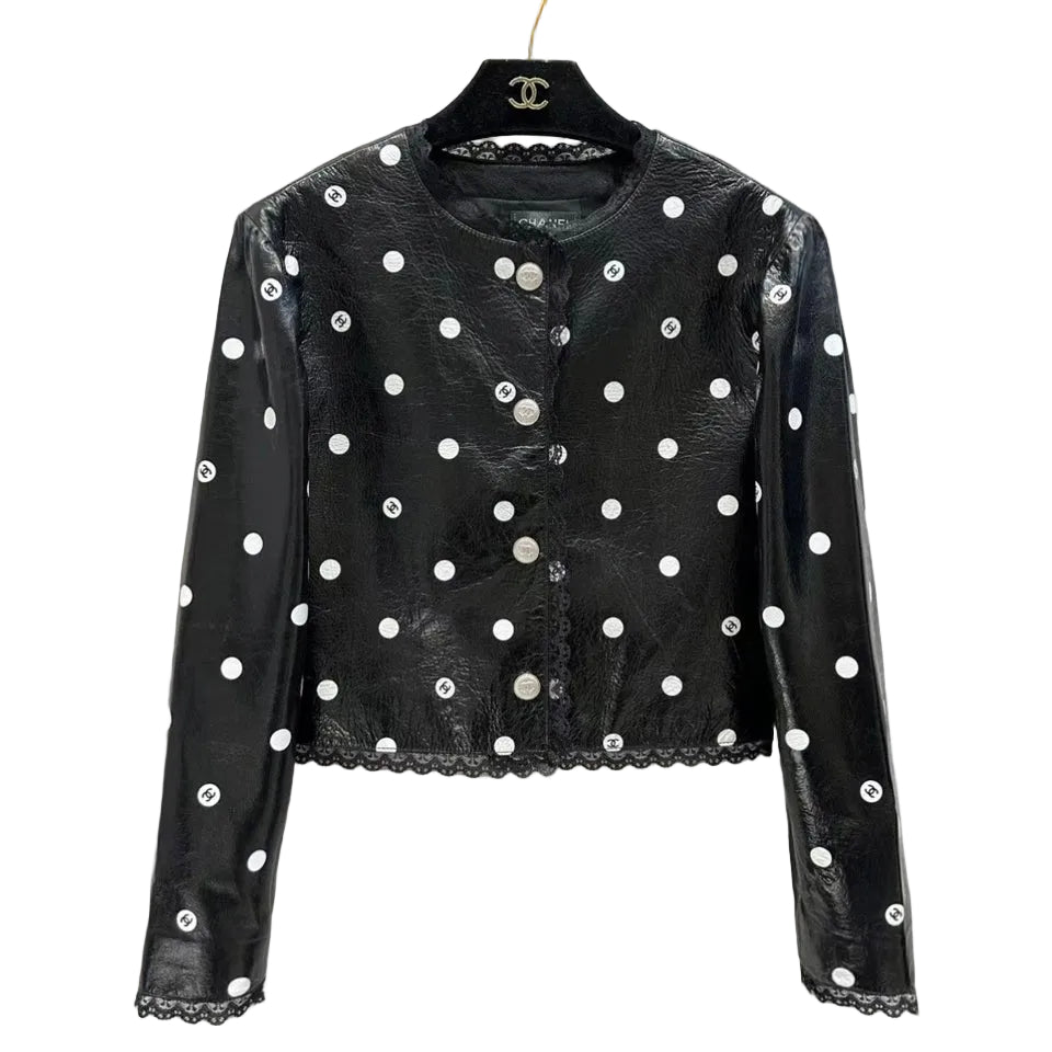 Casaco Chanel Biker Jacket Preta Couro Tam 36 Br