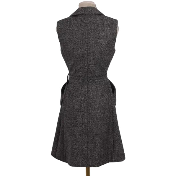 Vestido Dior Cinza Com Cinto Tam M BR