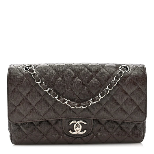 Bolsa Chanel Classic Flap Marrom Jumbo
