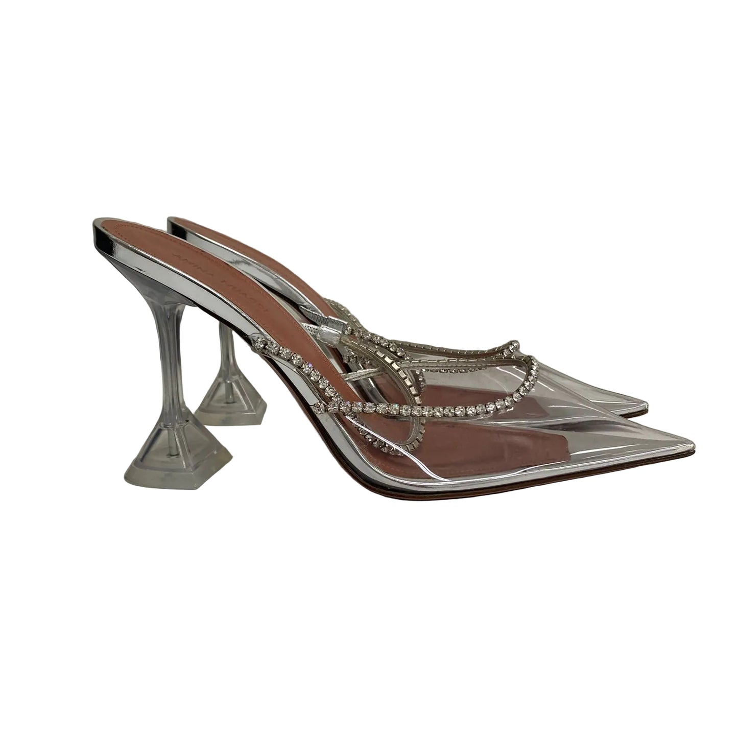 Scarpin Amina Muaddi Transparente Tam 37,5 Br