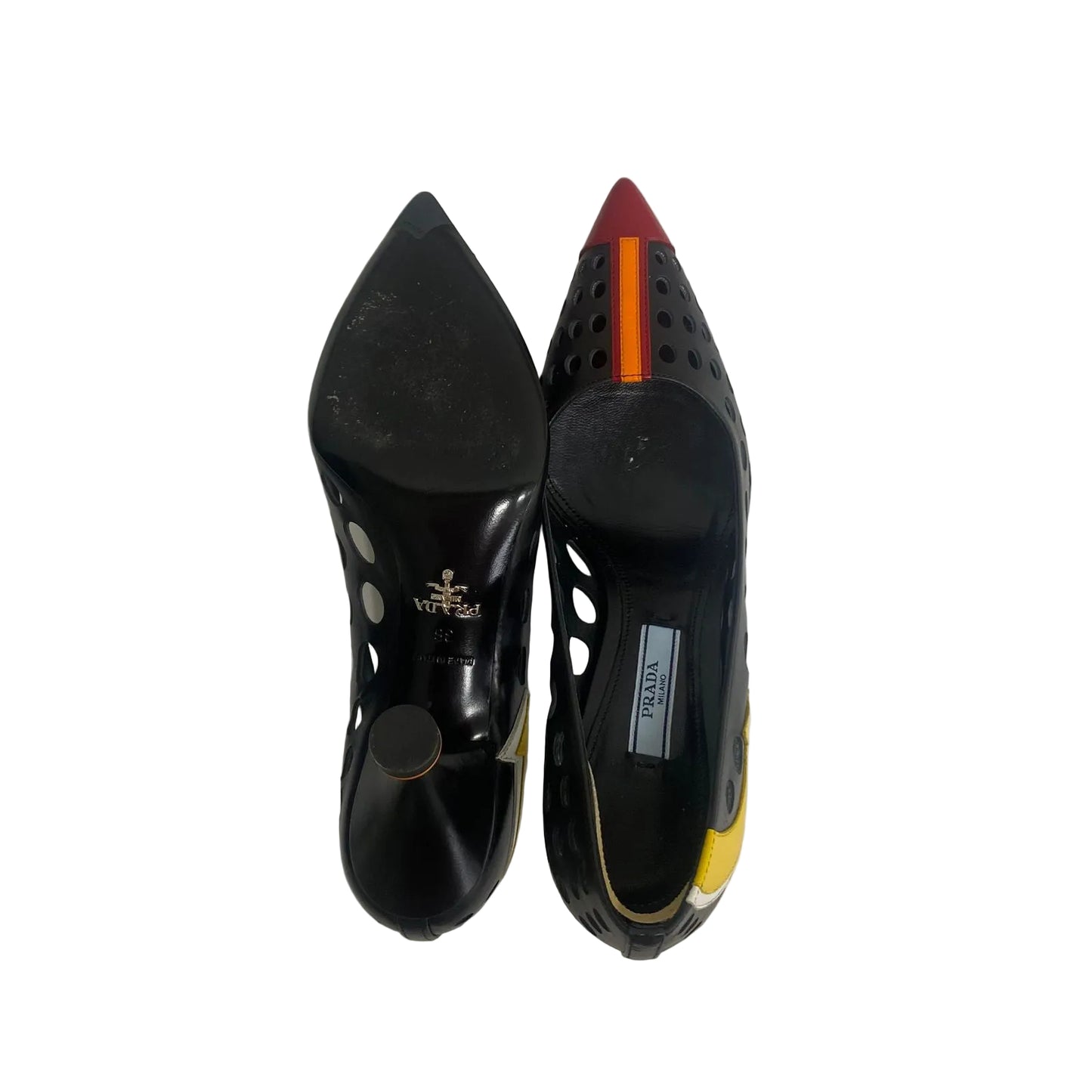 Scarpin Prada Preto Detalhe Seta Tam 34 Br