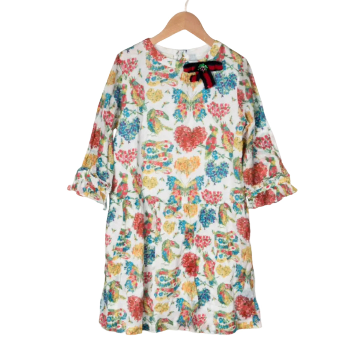 Vestido Gucci Estampa Florida Infantil Tam 8 Br