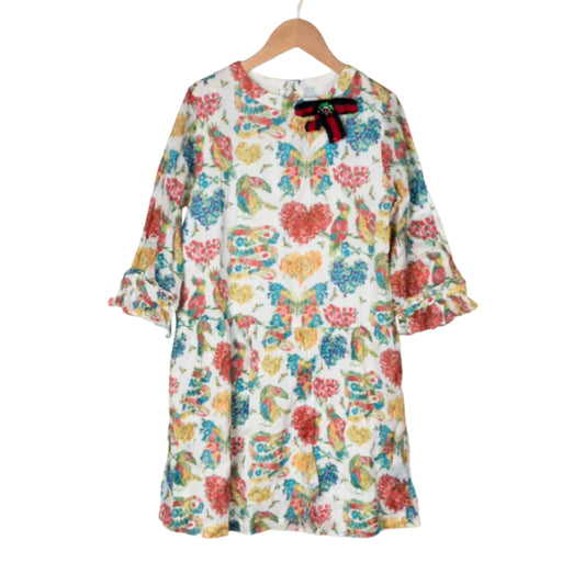Vestido Gucci Estampa Florida Infantil Tam 8 Br