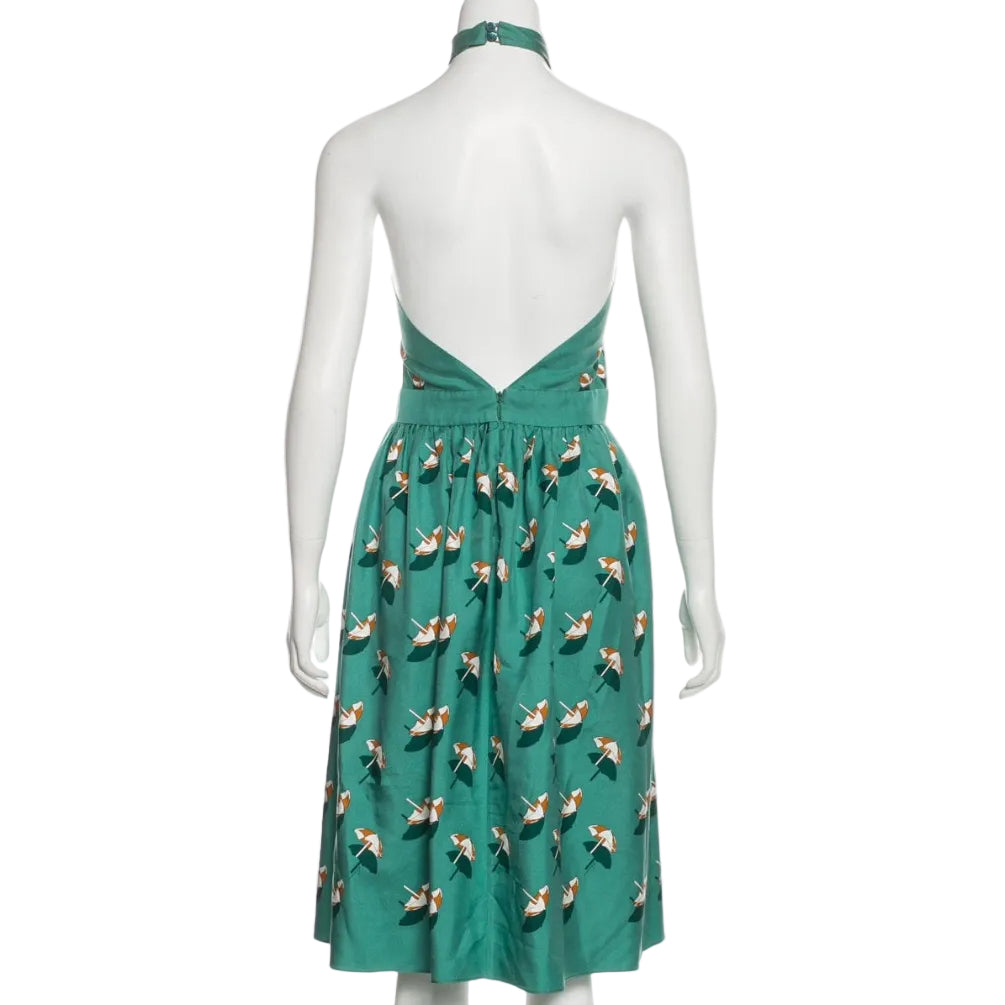 Vestido Gucci Verde Estampa Guarda-Sol TAM 40 BR
