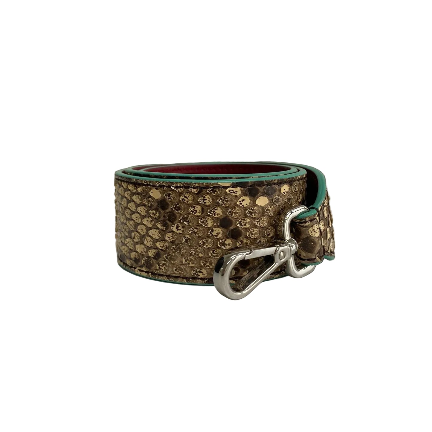 Alça Fendi Couro de Cobra Bege