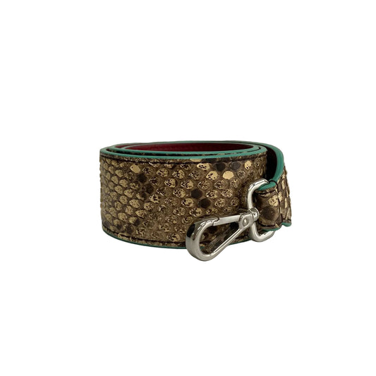 Alça Fendi Couro de Cobra Bege