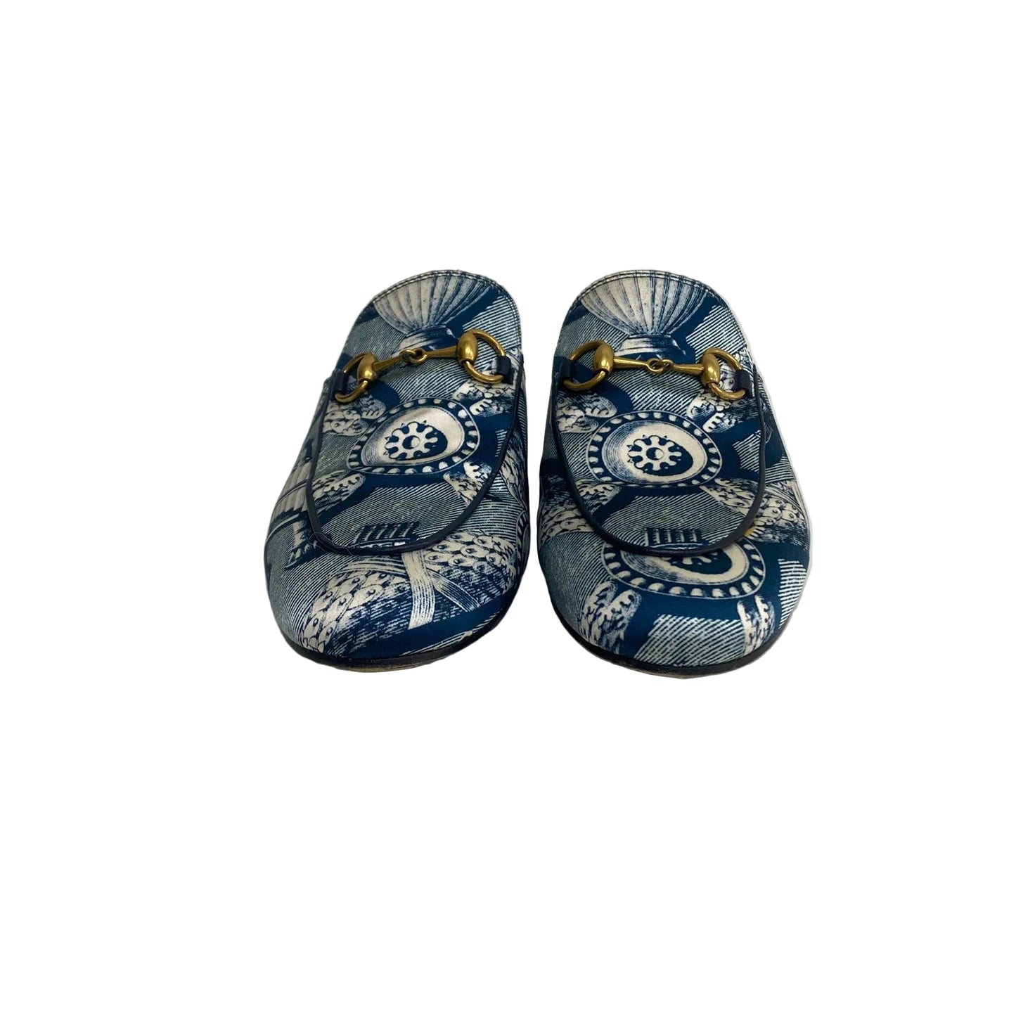 Mule Gucci Estampado Azul Tam 34,5 Br