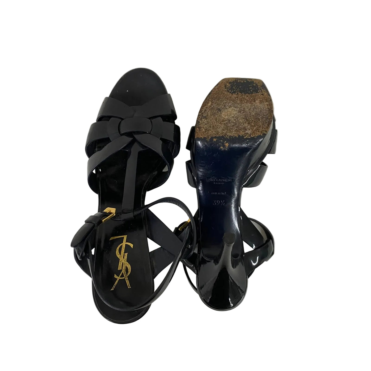 Sandália Saint Laurent Tribute Preta Tam 37,5 BR