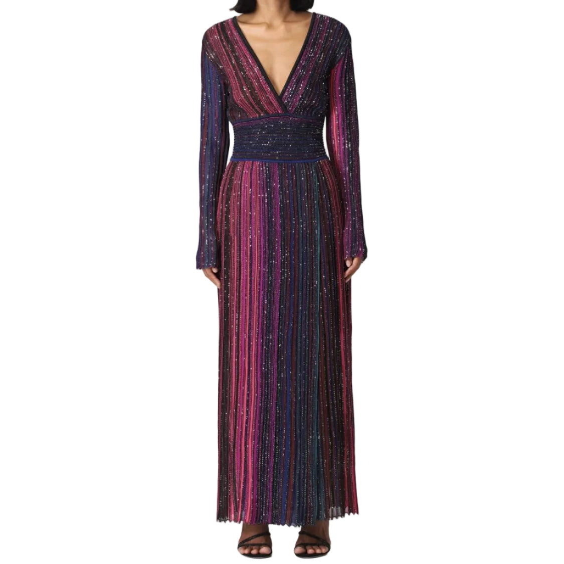 Vestido Missoni Listrado Com Lantejoula Tam 42 Br