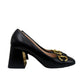 Sapato Gucci Horsebit Block Heel Pump Preto Tam 35 Br