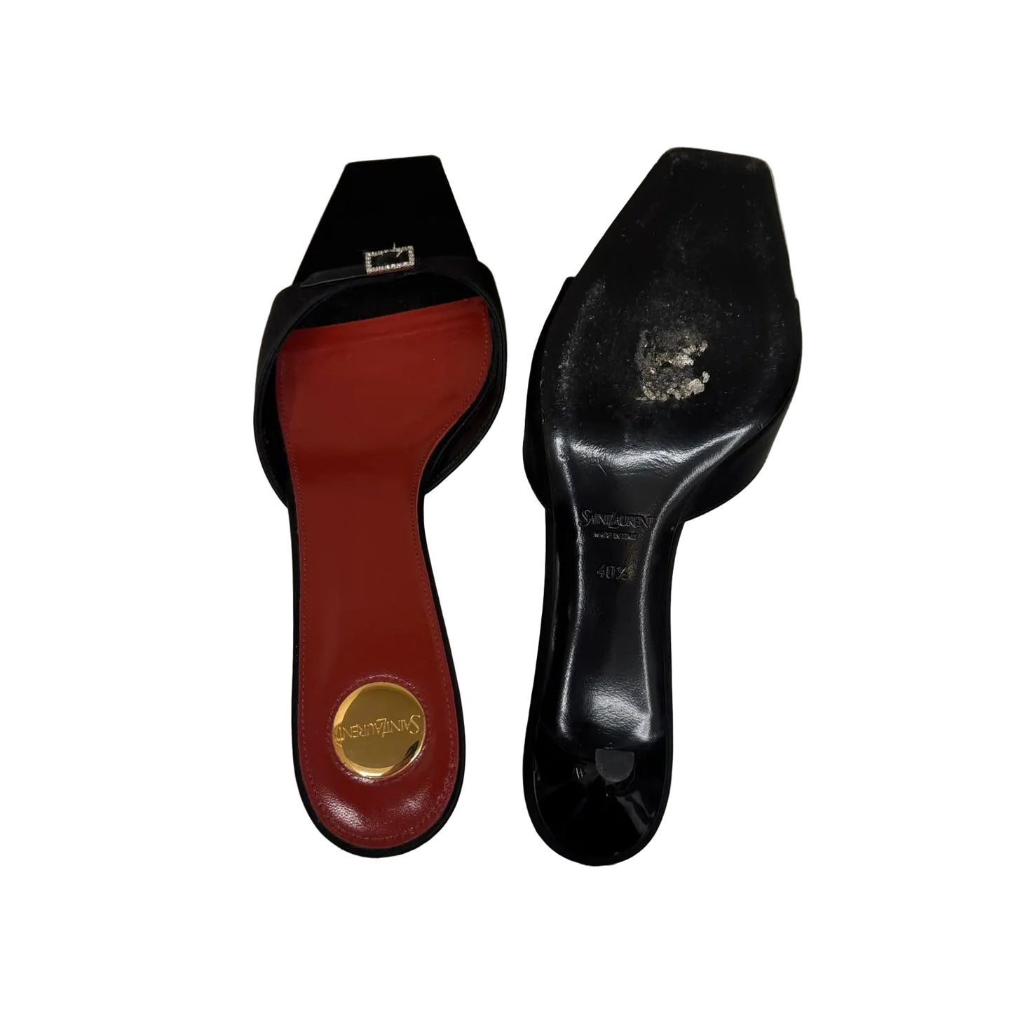 Mule Saint Laurent Preto Strass Tam 38,5 Br