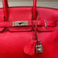 Bolsa Hermes Birkin Vermelha Ferragem Palladium 30