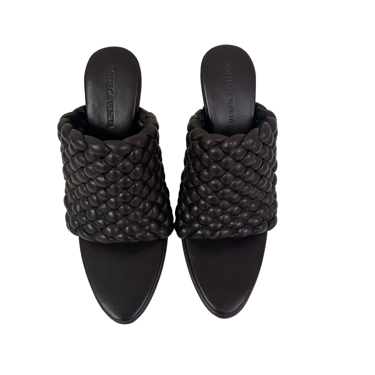 Mule Bottega Veneta Intrecciato Acolchoado Marrom Tam 36,5 BR