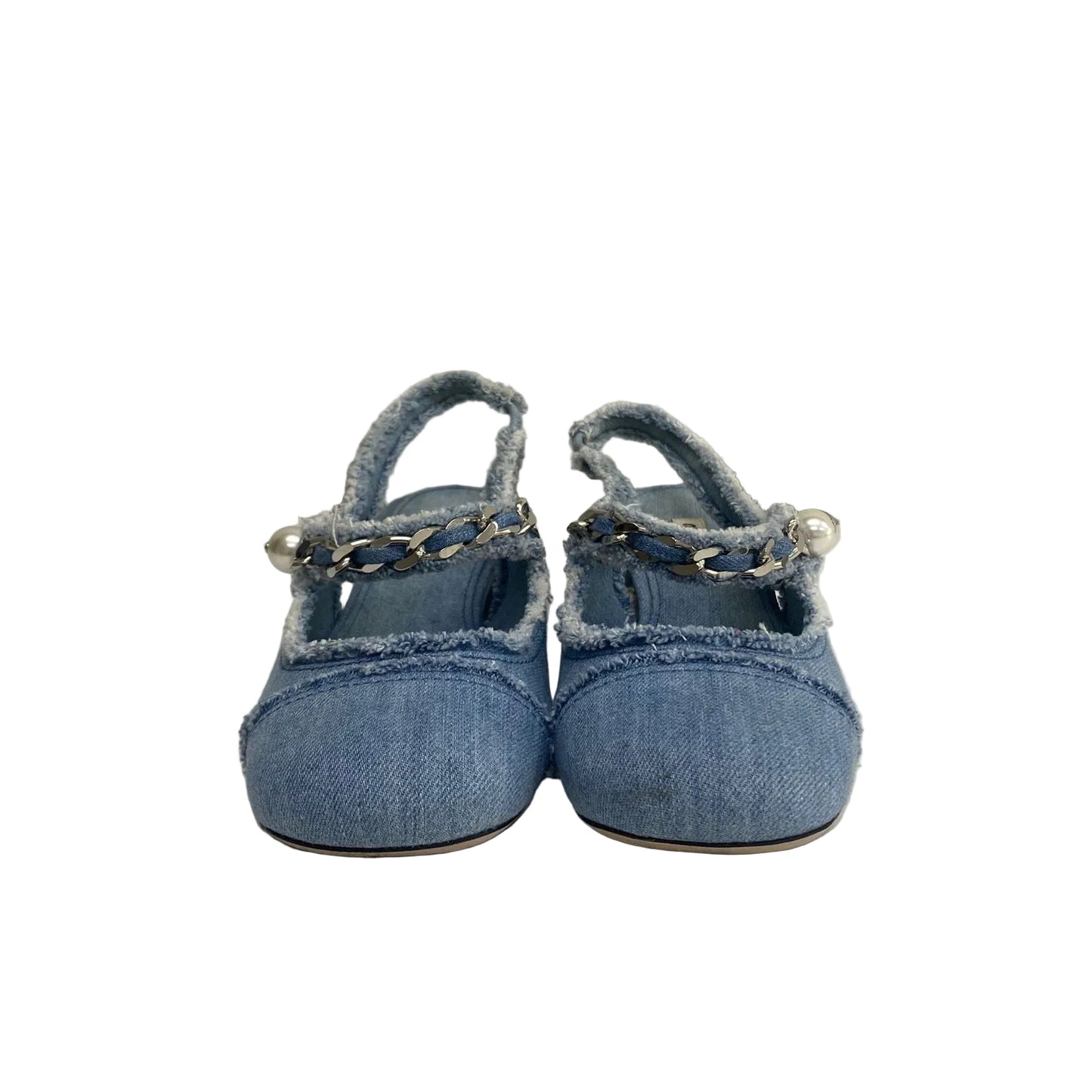 Sandália Miu Miu Jeans Com Pérola Tam 34 Br