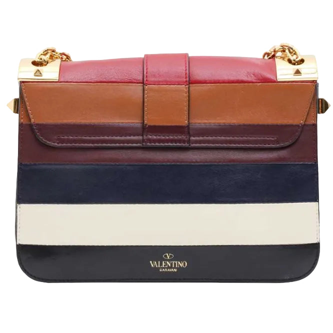 Bolsa Valentino Multi Stripe B Rockstud Shoulder Bag