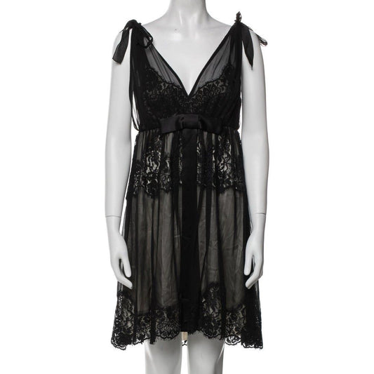 Vestido Dolce&Gabbana Preto de Renda Tam 36 Br