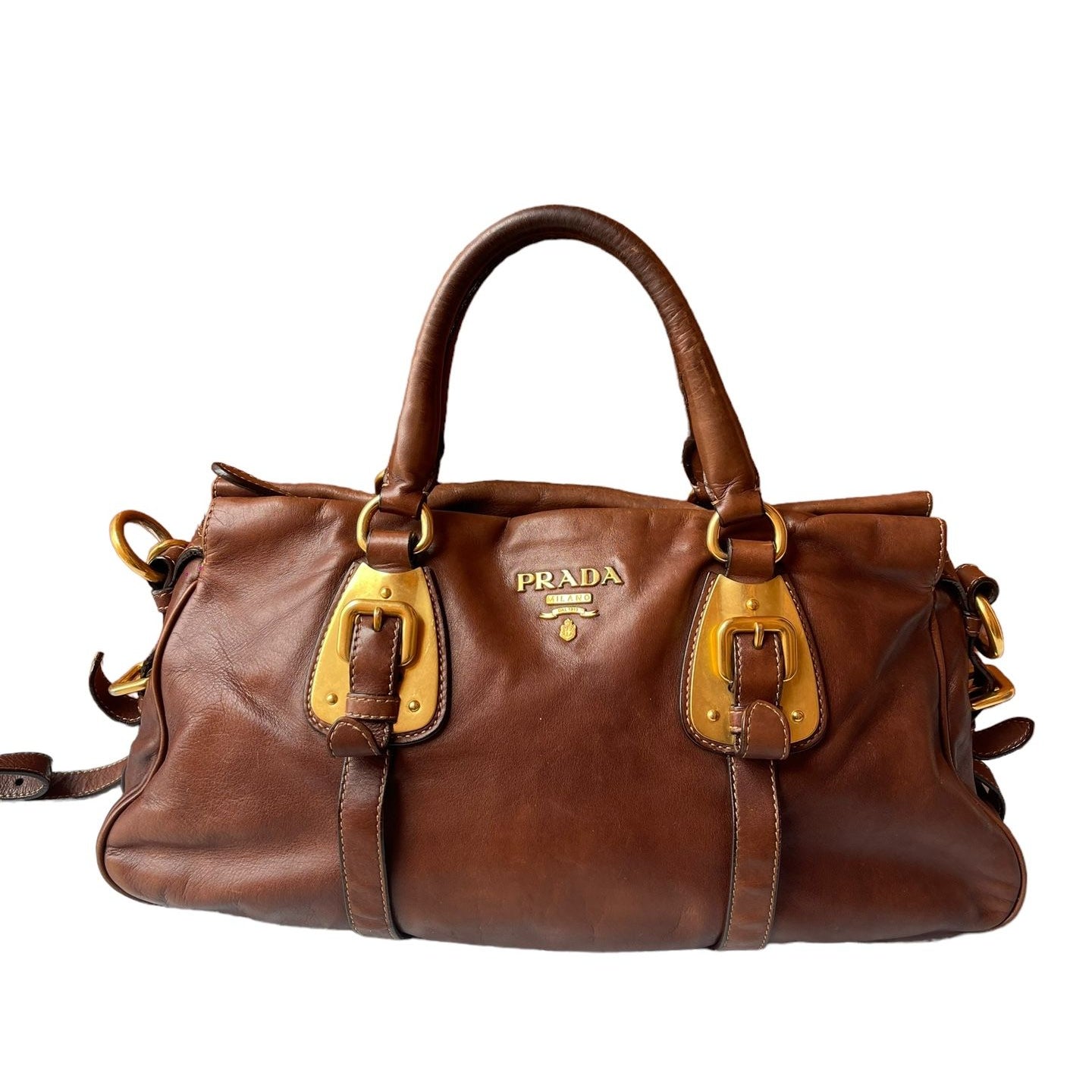 Bolsa Prada Convertible Belted Satche Marrom Média