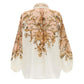 Blusa Zimmermann Chintz Floral Tie Neck Blouse Tam 36 BR