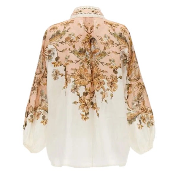 Blusa Zimmermann Chintz Floral Tie Neck Blouse Tam 36 BR
