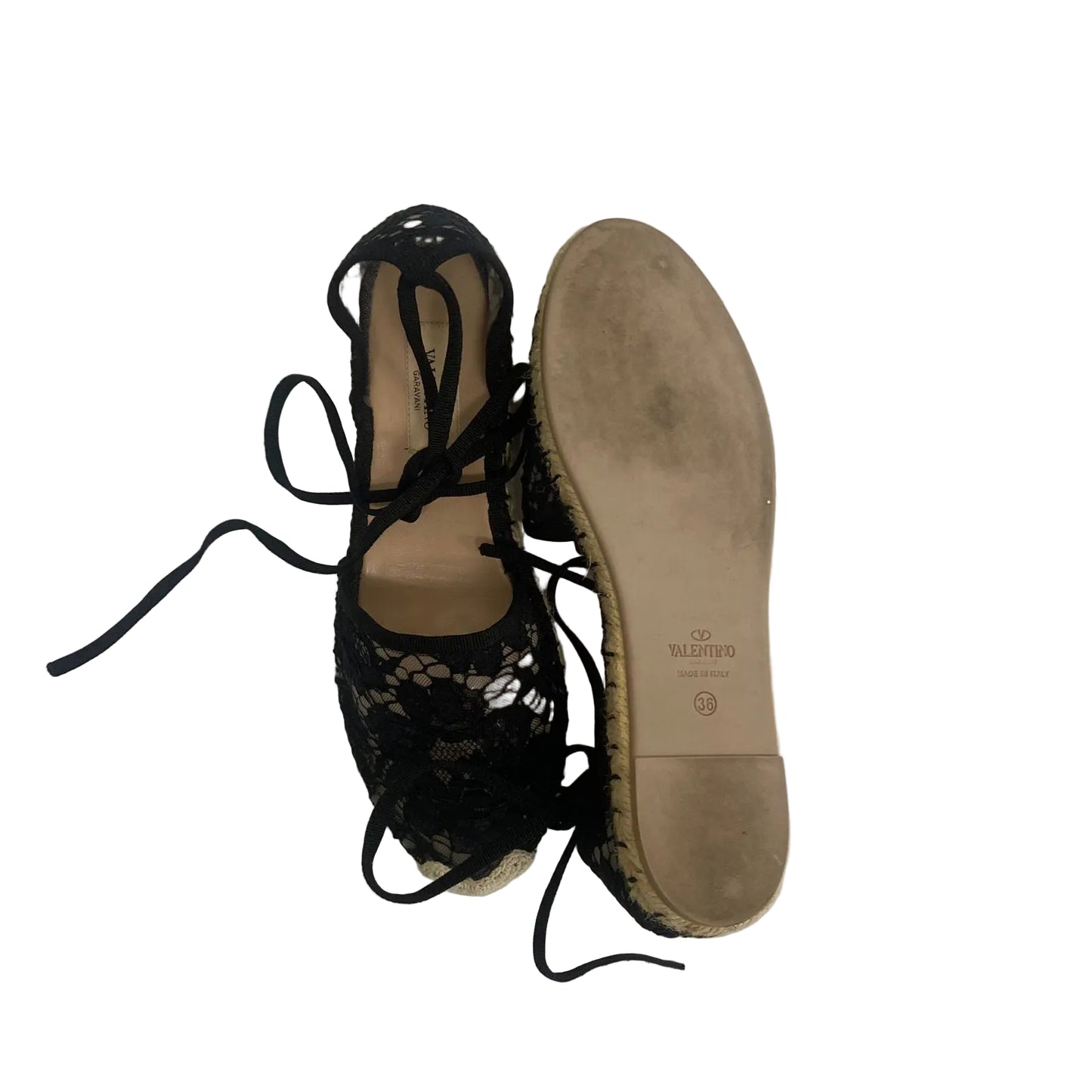 Espadrille Valentino Rendado Preto Tam 34 Br