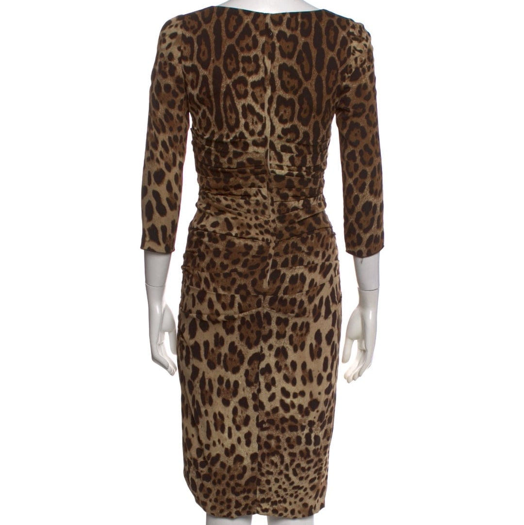 Vestido Dolce & Gabbana Animal Print Seda Tam