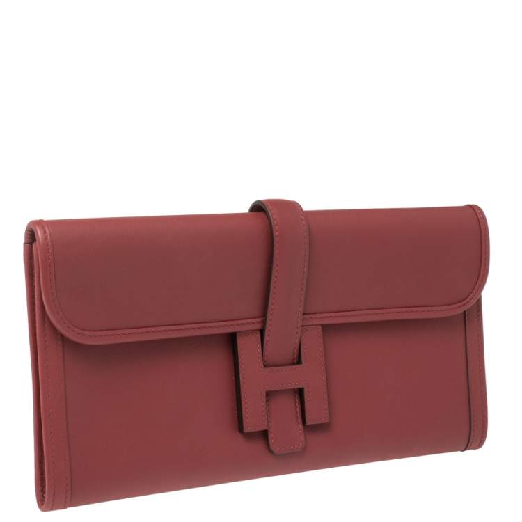 Clutch Hermès Jigé Elan 29 Rouge