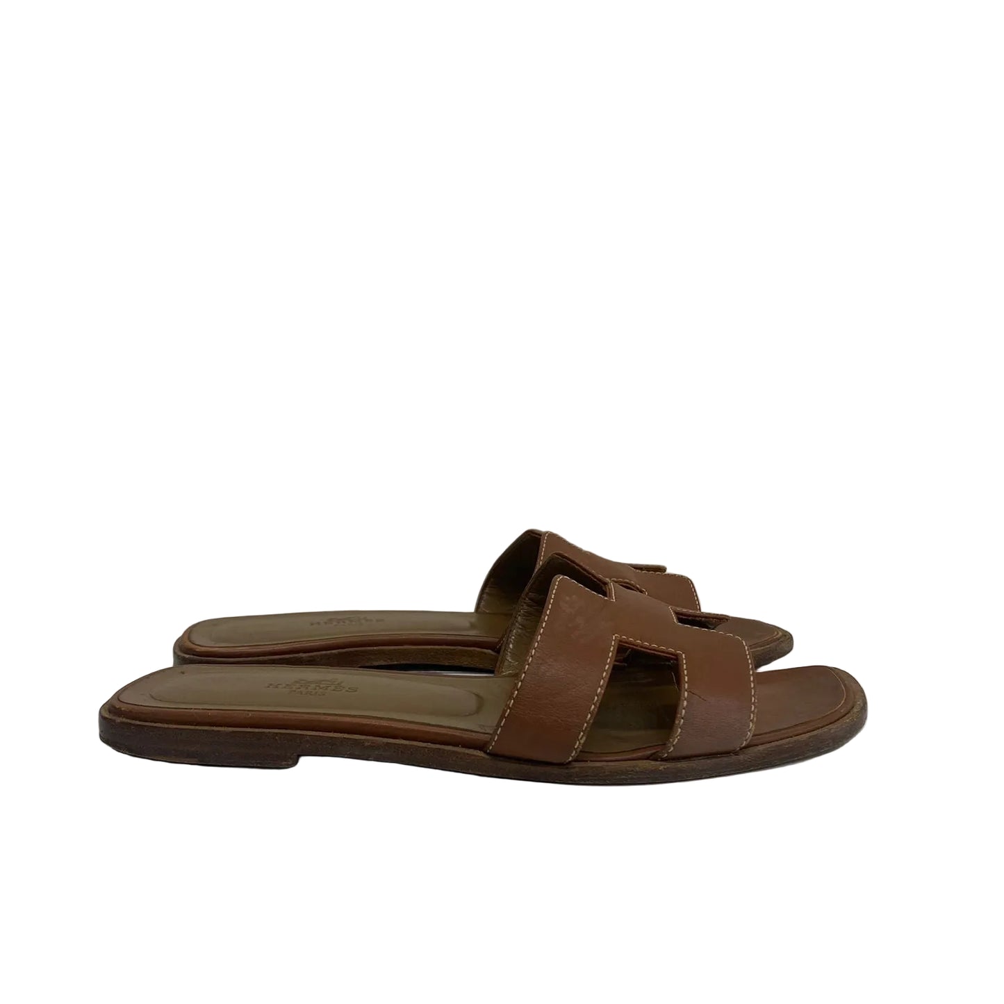Rasteirinha Hermès Oran Marrom Tam 35 Br