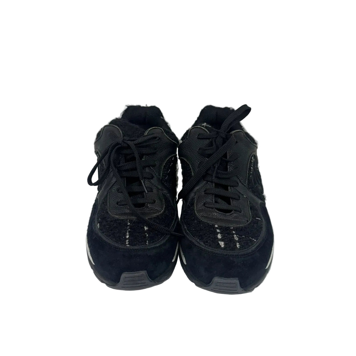 Tênis Chanel Tweed Preto Tam 38 BR