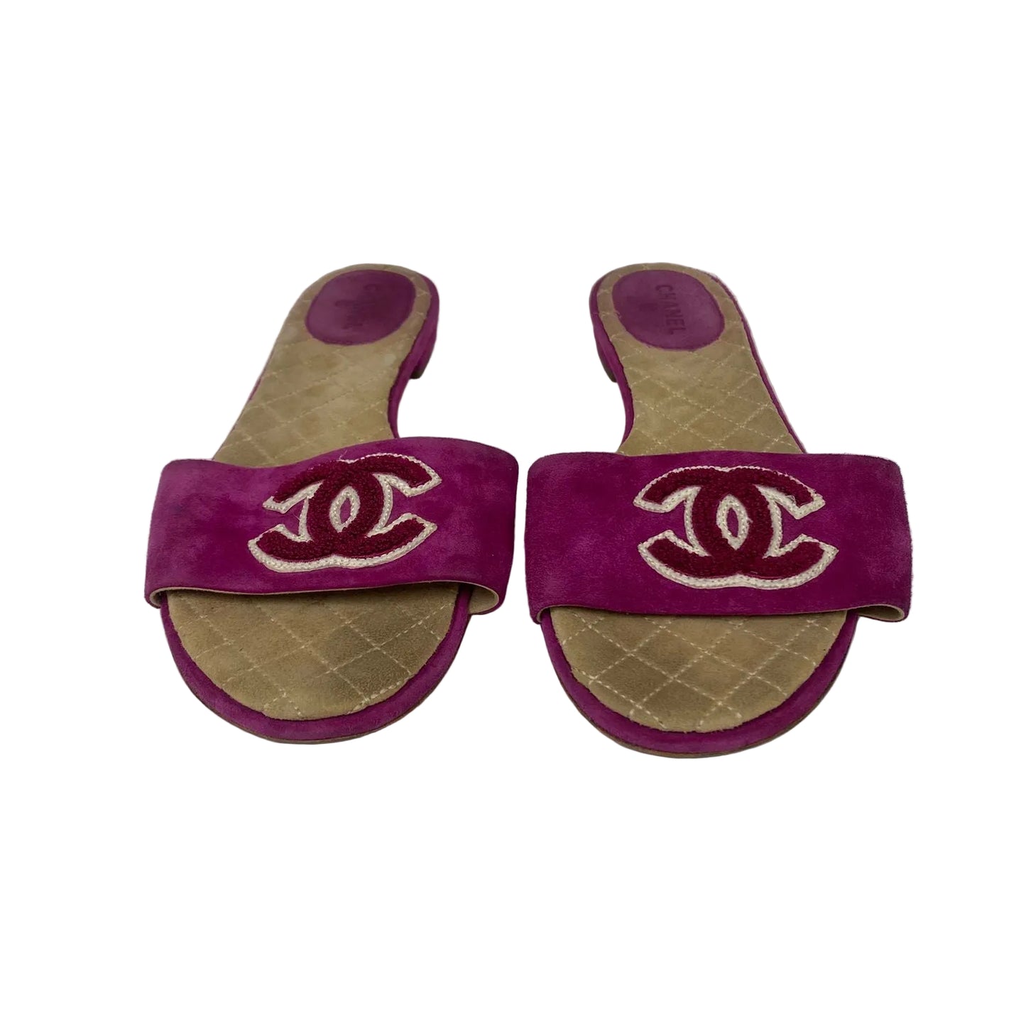 Rasteira Chanel Suede Rosa Tam 36,5 BR