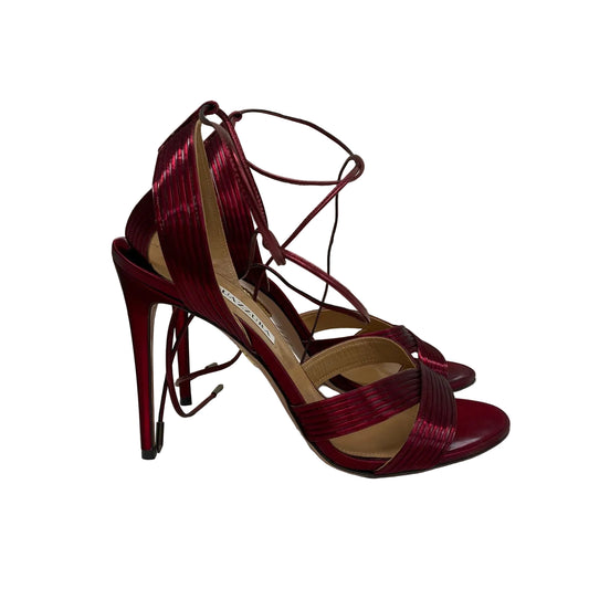 Sandalia Aquazzura Vinho Tam 38,5 Br