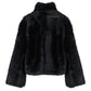 Casaco Yves Salomon Preto Couro Tam 32 BR