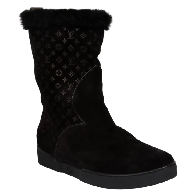 Bota Louis Vuitton Camurca Preto Tam 37 Br