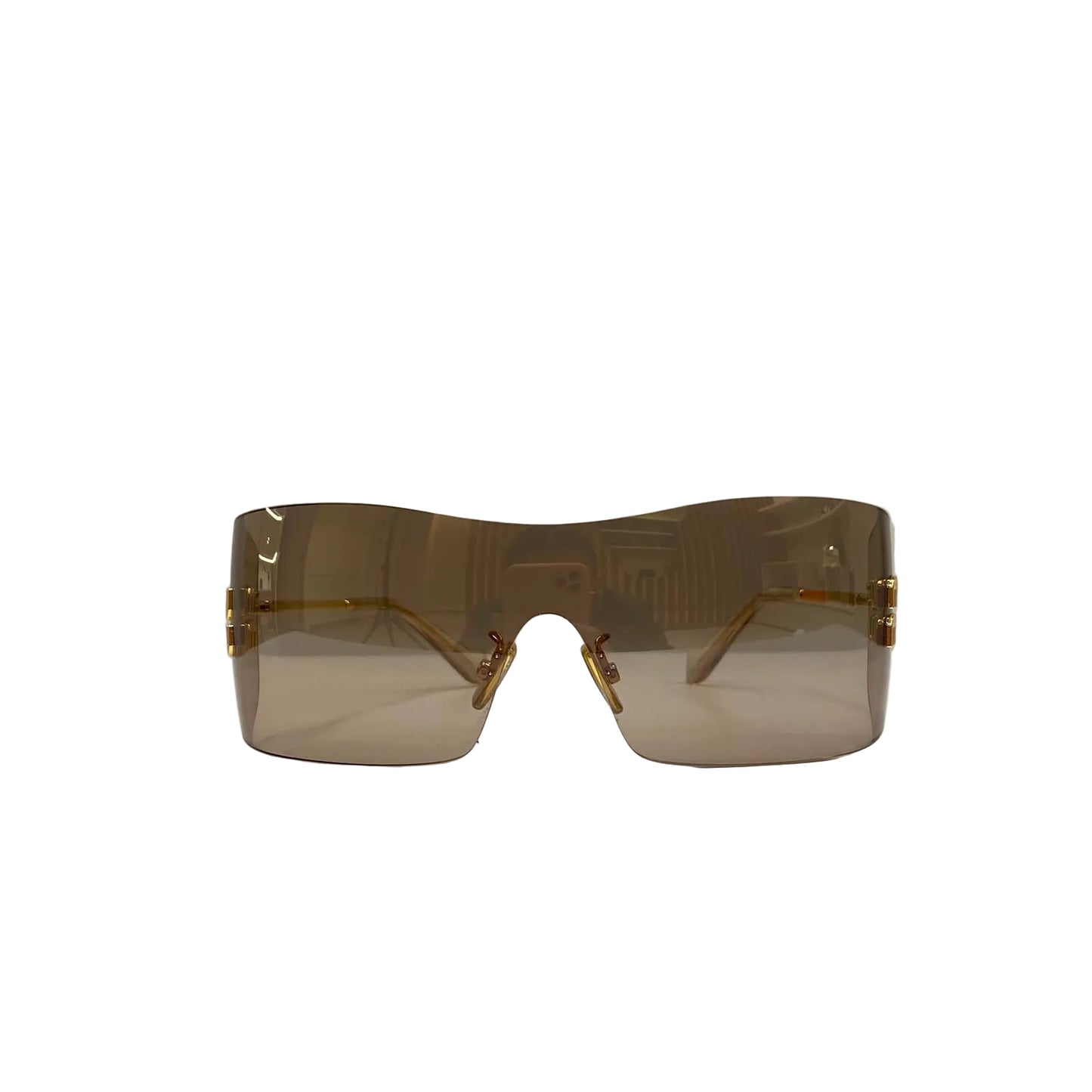 Oculos MiuMiu Quadrado Dourado