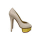 Scarpin Charlotte Olympia Branco com Dourado Tam 34 BR