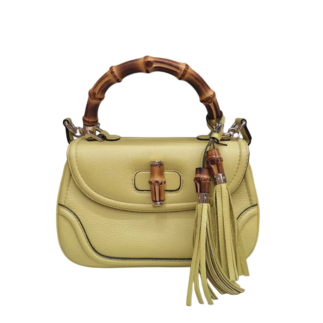 ⁠Bolsa Gucci Bamboo Amarela Média