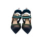 Sapato Fendi Slingback Preto e Azul Tam 37 BR