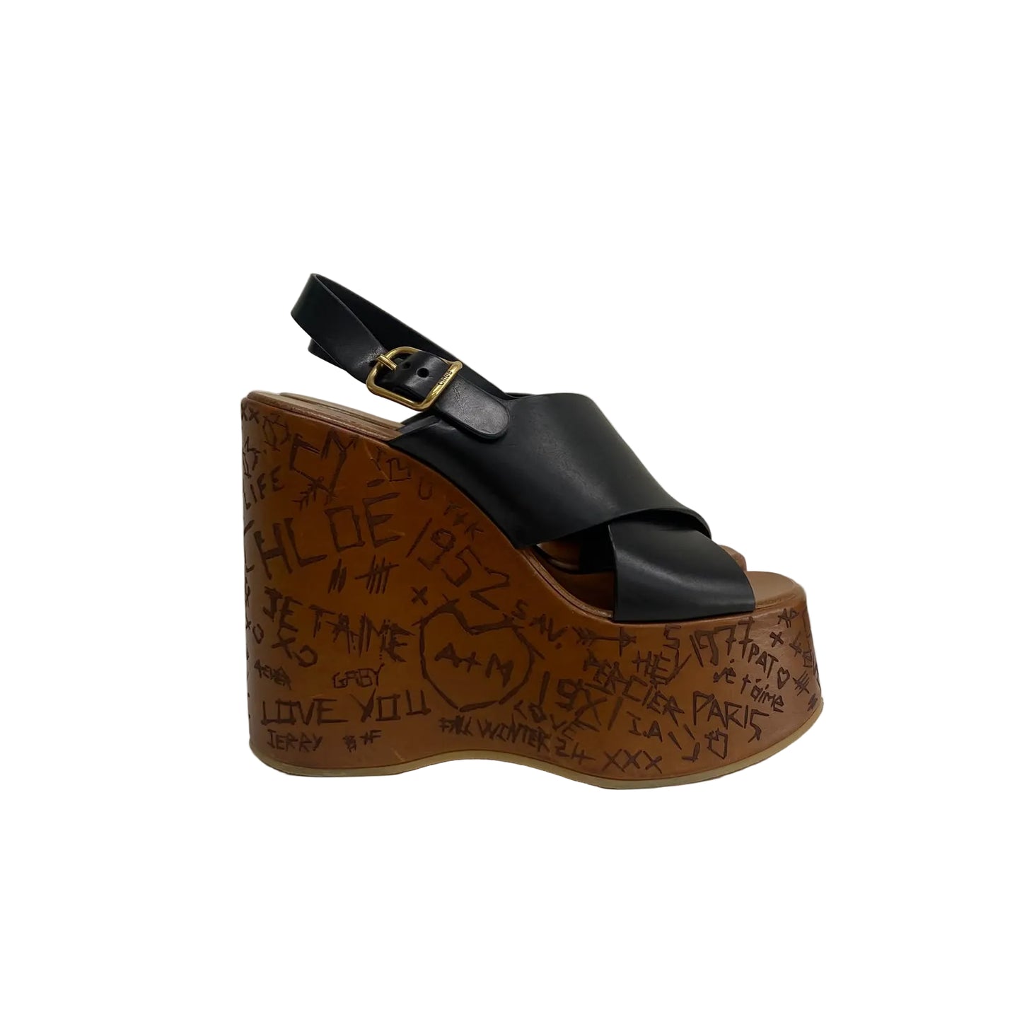 Sandalia Plataforma Chloe Couro Tam 37 Br
