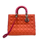 Bolsa Lady Dior Laranja e Rosa