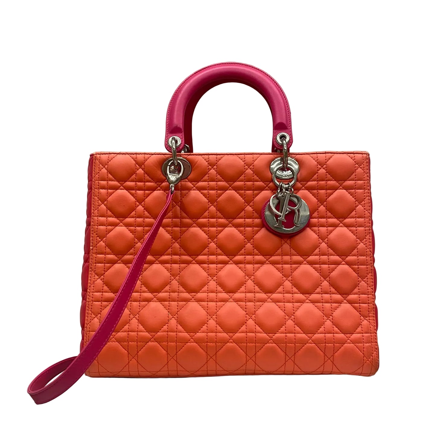 Bolsa Lady Dior Laranja e Rosa