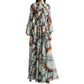 Vestido Oscar de la Renta Butterfly-Print Tam G Br